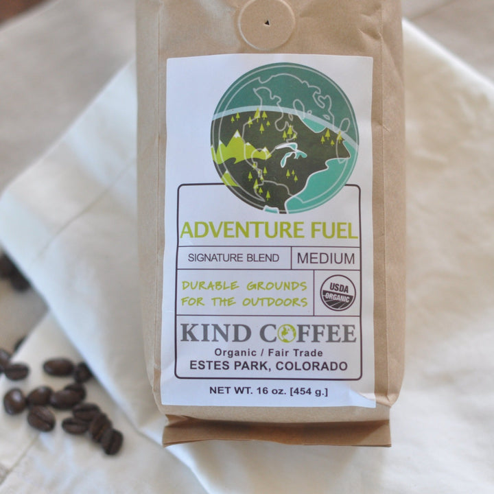 Bag of medium roast coffee - durable grounds for the outdoors