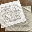 Load image into Gallery viewer, White and gray Let's Wander Bandanas. Design says "Let's wander where the Wifi is weak and the coffee is strong" in center with local animal sketches, and Kind Coffee - Estes Park, Colorado around the border.