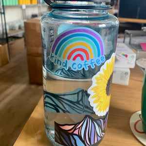 Waterbottle with Kind Coffee Rainbow sticker 