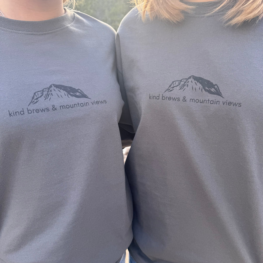 Kind Brews & Mountain Views Unisex Long Sleeve Tee