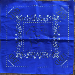 Navy Blue bandana, "Cliff's Scoop Shop", Clifford the dog's face in the center