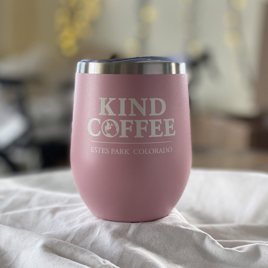 Light pink Wake Up travel mug