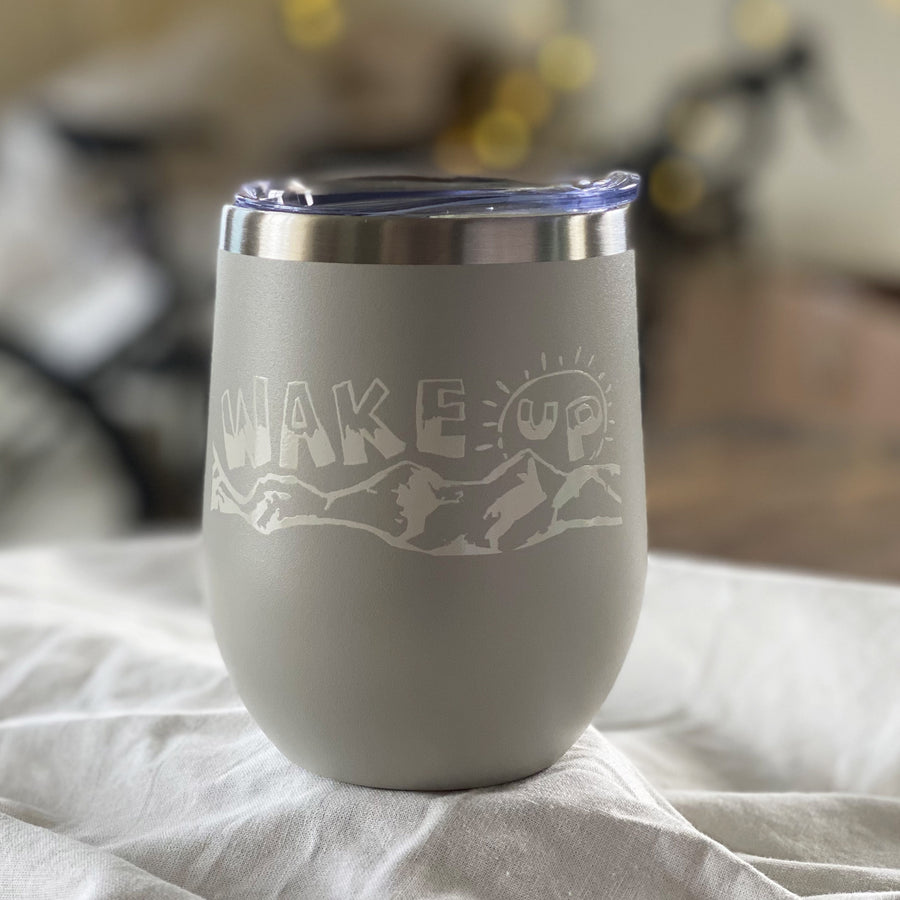 Grey Wake Up travel mug