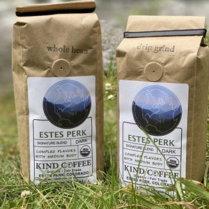 Bag of dark roast coffee - Complex flavors with medium body. Organic, fair trade.